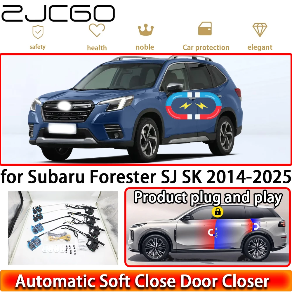 

ZJCGO for Subaru Forester SJ SK 2014-2025 Soft Close Door Kit Power Closing Latch System Auto Pull Door Easy Close Plug & Play