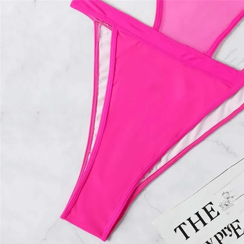 Costume da bagno sexy con scollo all'americana Monokini Costume da bagno intero da donna con grembiule a maniche lunghe Costume da bagno da spiaggia 2025