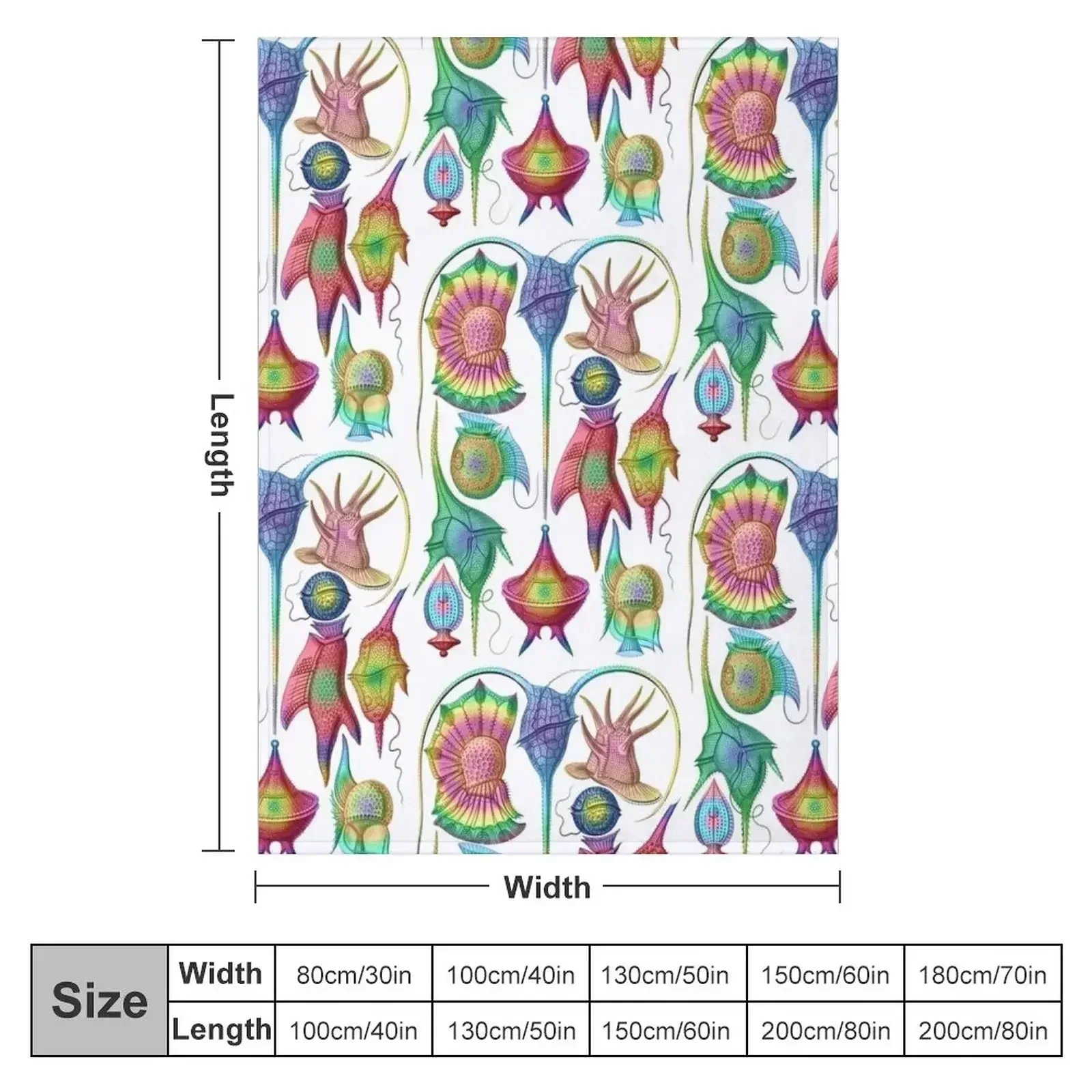 Ernst Haeckel Peridinea Plankton Algae Rainbow Throw Blanket Designers christmas gifts Blankets