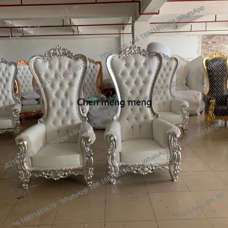 

European solid wood high back chair, wedding scene groom and bride sofa chair queen chair king chair