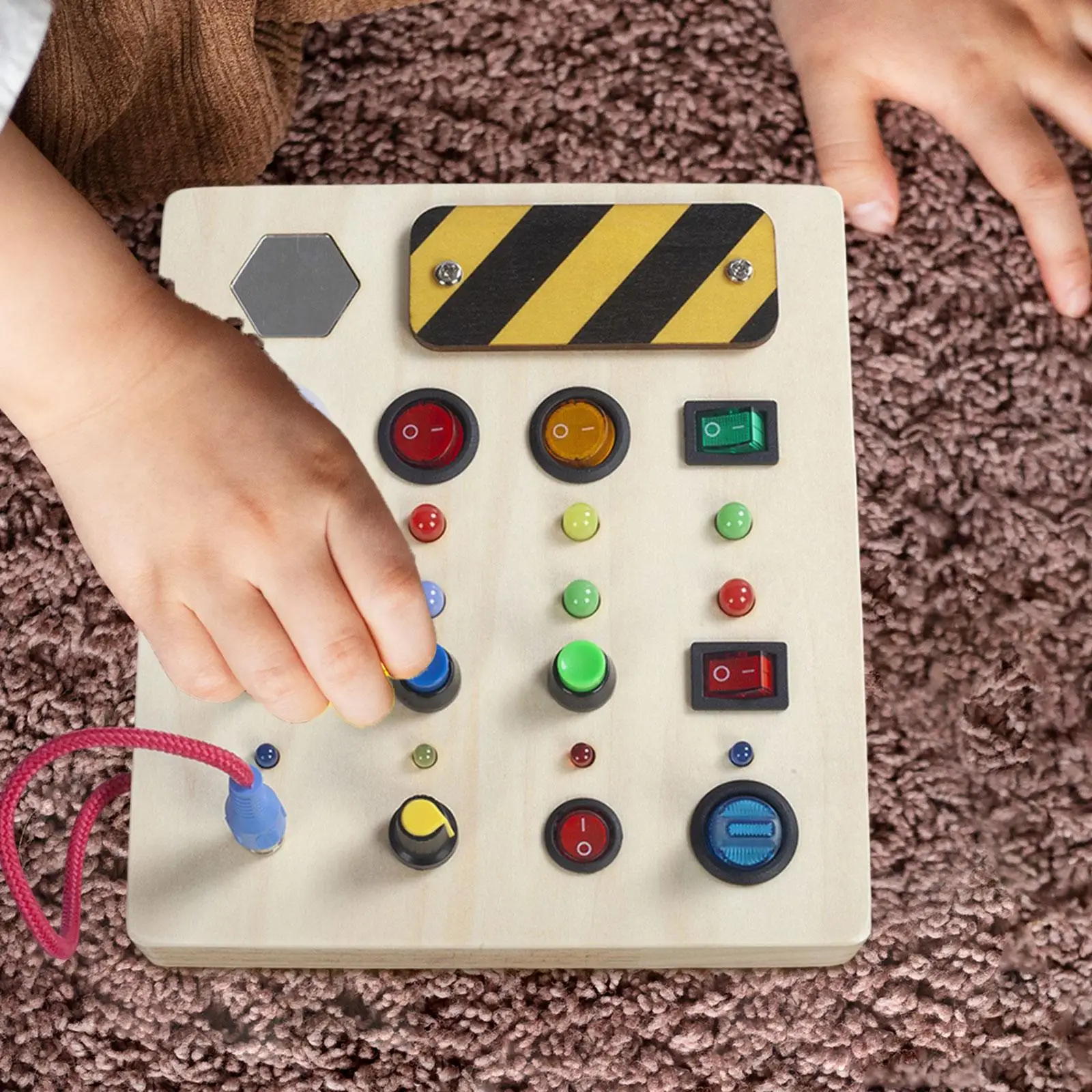 Tablero de actividades de madera con interruptor de palanca, juguete de aprendizaje para niños en edad de 1 a 4 años