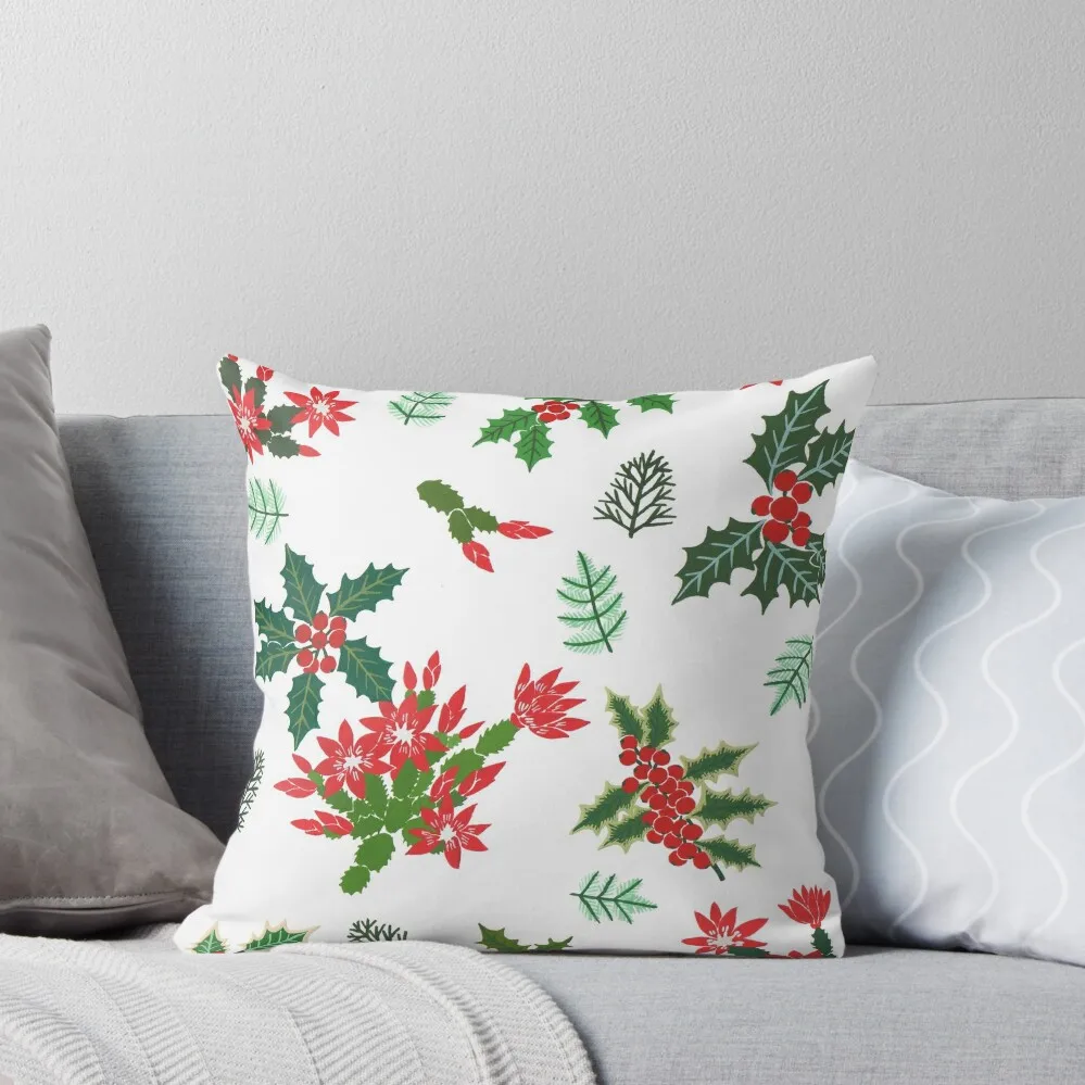 Deck the halls with holly! Throw Pillow Marble Cushion Cover Cushions Home Decor pillow