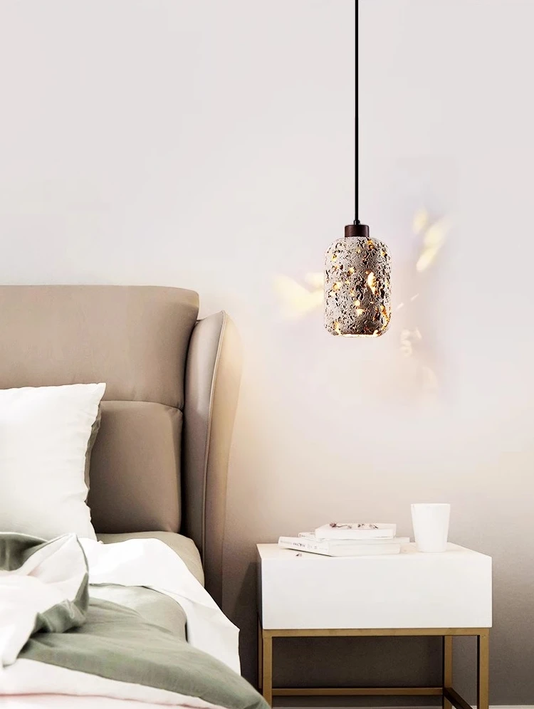 Creative Natural Stone Pendant Lamp Art E27 Bulb Wire