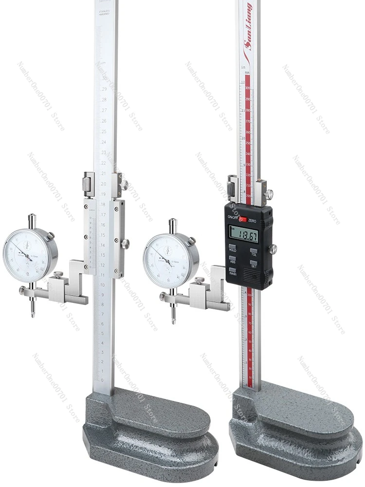 Stainless Steel Digital Display Cursor Height Ruler 0-300mm Lineation Ruler Drawing Line Height Crossed Head 0-500