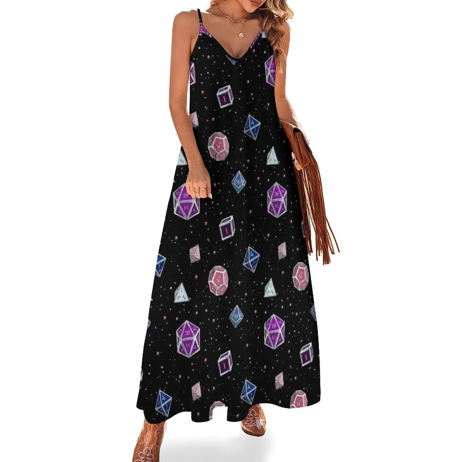 

D&D Genderfluid Pride Dice Set Sleeveless Dress evening dress woman beach outfits for women beach dresses