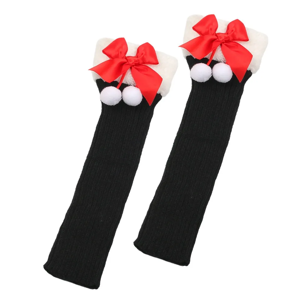 

Fashion Breathable Christmas Bow Stockings Leg Socks Warm Thick Cuffs Knit Leg Warmers Elastic Y2K Foot Cover Socks Women