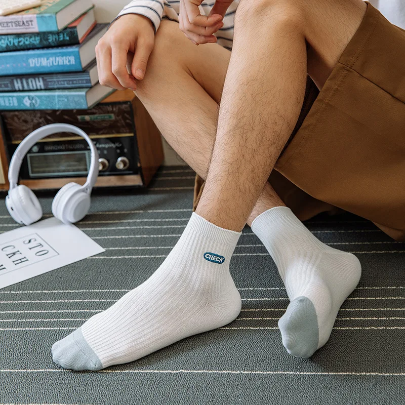 Heren Sokken Kleur Bijpassende Katoenen Sokken Lage Loop Sokken Voor Mannen Ademende Korte Sokken Absorberen Zweet Verticale Streep Vrije Tijd