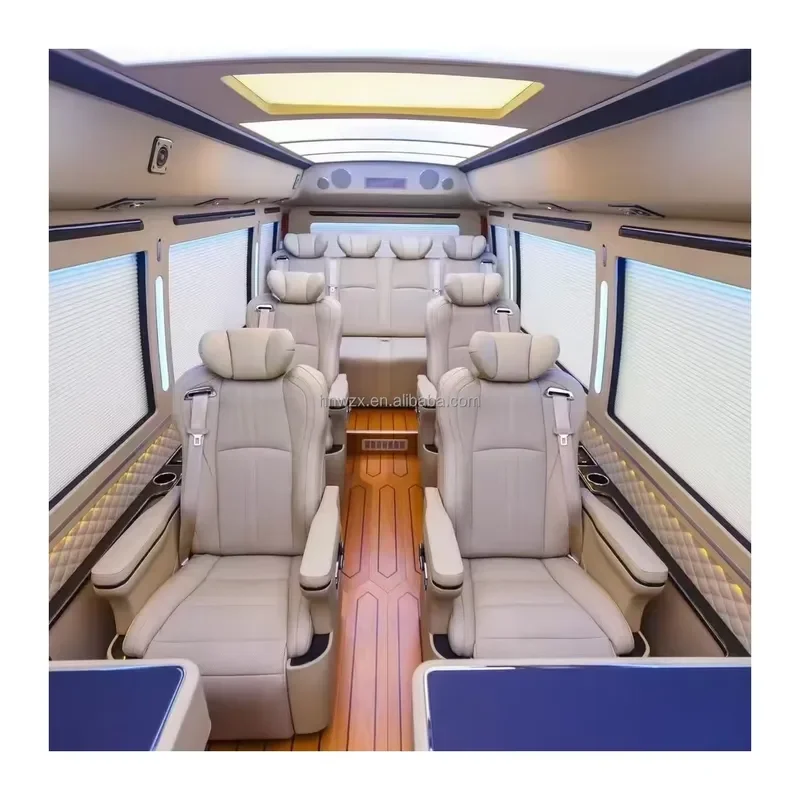 For VIP VAN Motorhome MPV Alphard Noah Vellfire Sprinter Electric Nappa Adjustable Angle Sofa Bed Seating