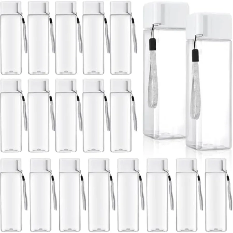 

20 Pcs Plastic Water Bottle Bulk 17 oz Wide Mouth Water Bottles with Lid for Adults Sports Reusable Leak Proof Portable Drink B