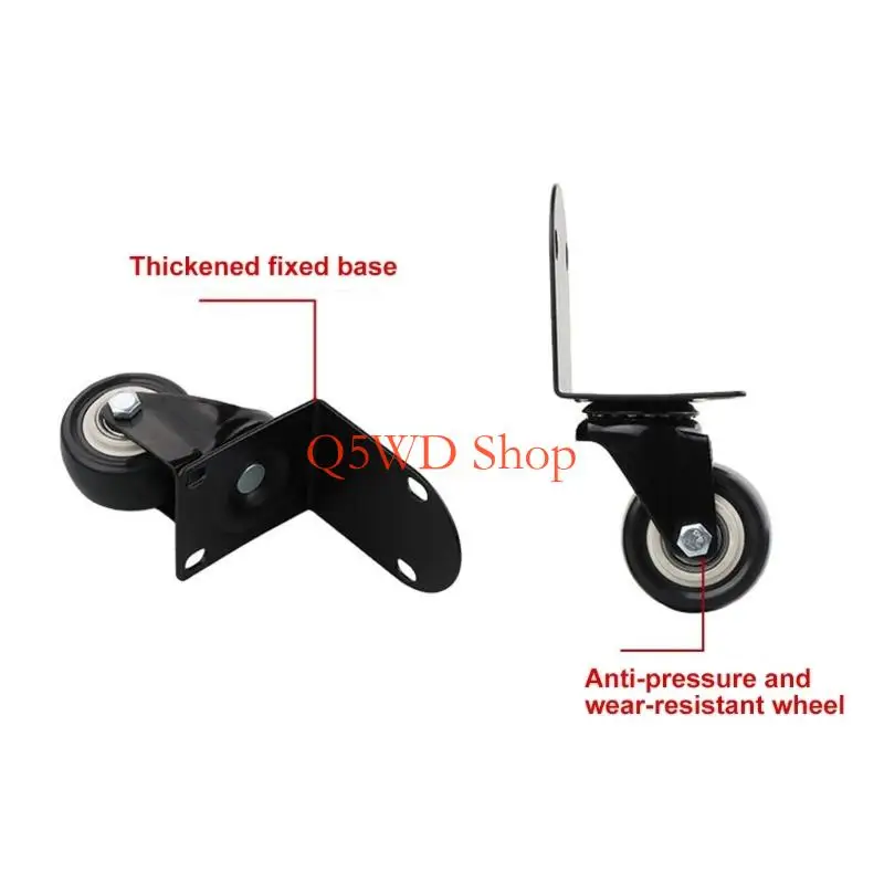 Q5WD Suitcase Replacement Wheel Universals Right Angles Fixed Casters Quiet Swivels Casters For Office Chairs Luggage