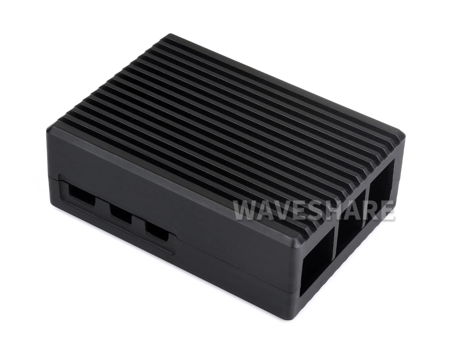 Aluminum Stripe Grooved Case For Raspberry Pi 5, Built-In Cooling Fan And Heatsink Pillars