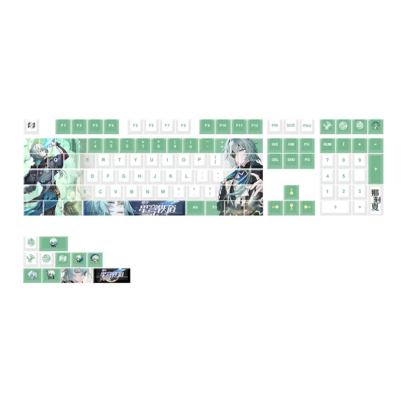 Anaxa keycaps 2D game peripheral 108 keycap keyboard PBT five sided thermal sublimation