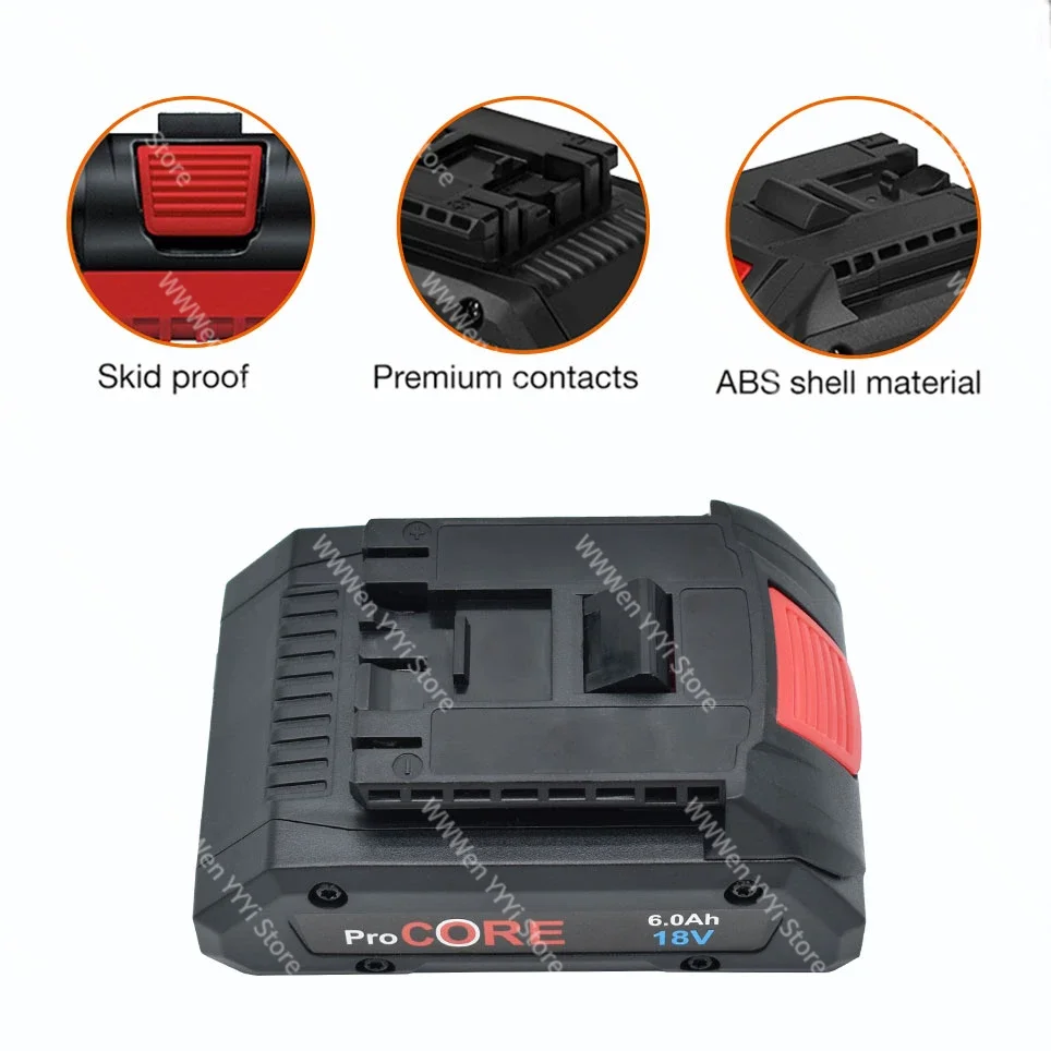 New for Bosch 18V 6.0Ah 8.0Ah  Lithium Ion Battery Procore  for Bosch Max Cordless Power Tool Drill,Built-in 2100Cells Battery