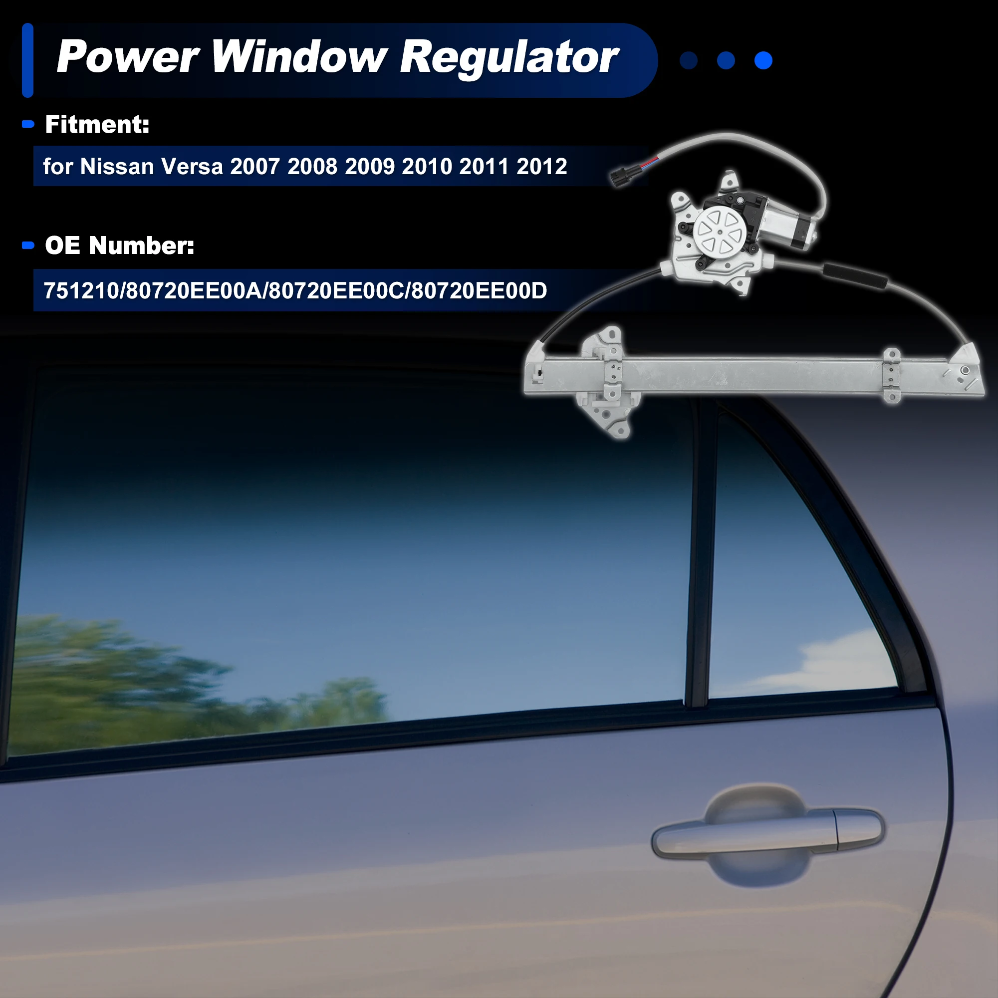 

UXCELL Передний правый электрический стеклоподъемник с мотором для Nissan Versa 07-12 №751210