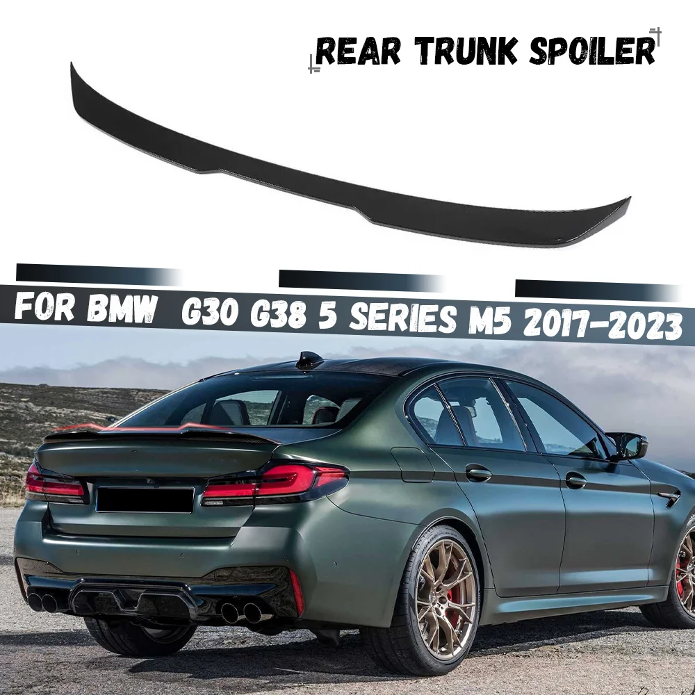 

For BMW 5 Series G30 G38 520i 525i 530i 540i F90 M5 2017-2023 Rear Spoiler Glossy Black Rear Trunk Tail Wing