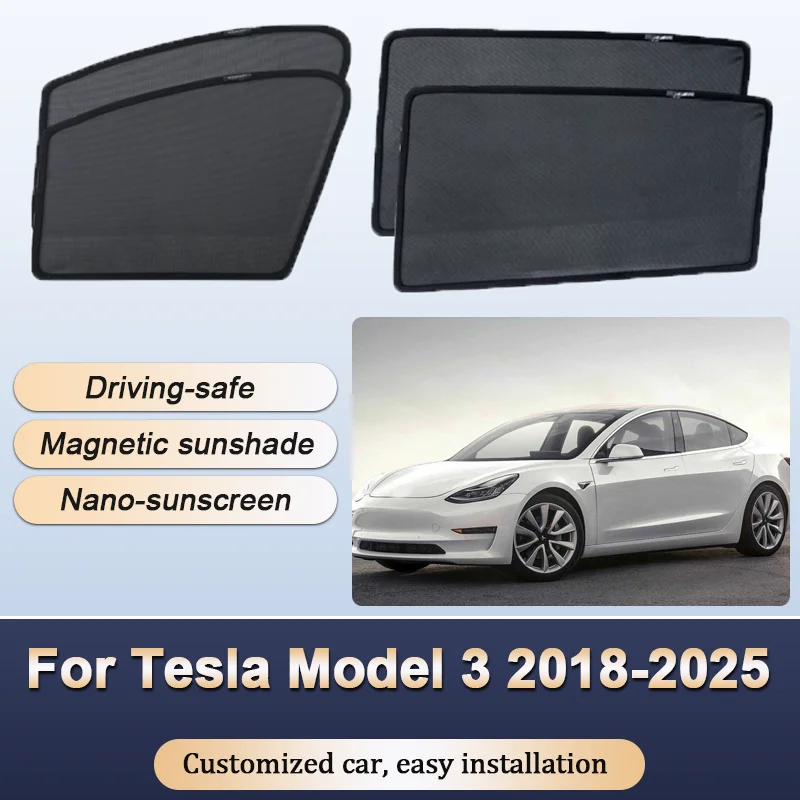 

Sunshades For Tesla Model 3 2018 2019 2020-2025 Sun Shades Magnetic Heat insulation Privacy Curtains Visor Car Accessories