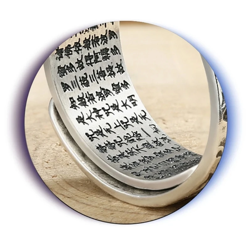 Feng Shui Bixie Mani Mantra Bescherming Rijkdom Ring Charms Ring Amulet Rijkdom Lucky Open Verstelbare Ring Boeddhistische Sieraden