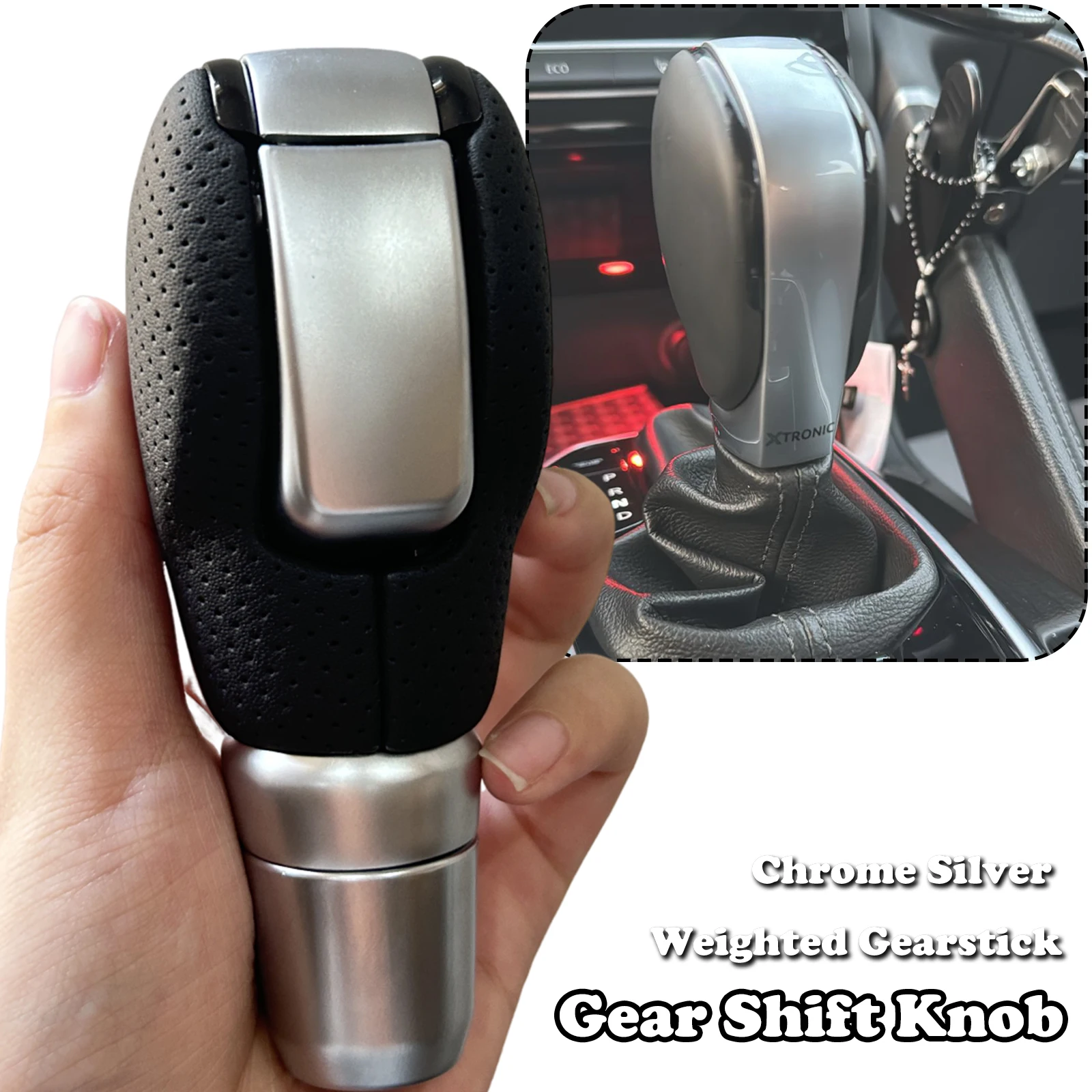 

For Renault Kadjar Koleos 2 HY HC Megane 4 Scenic 4 Talisman LFD Automatic Gear Shift Knob Chrome Silver Weighted Gearstick Head