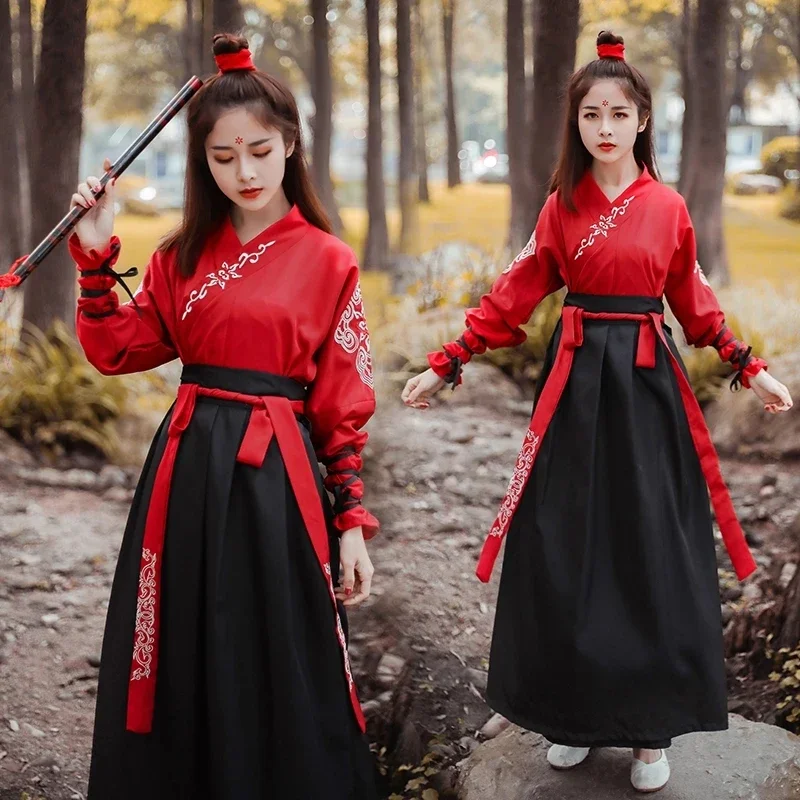 Tang Dynasty Ancient Costumes Hanfu Dress Chinese Folk Dance Clothes Classical Swordsman Clothing Traditional Fairy Cosplay