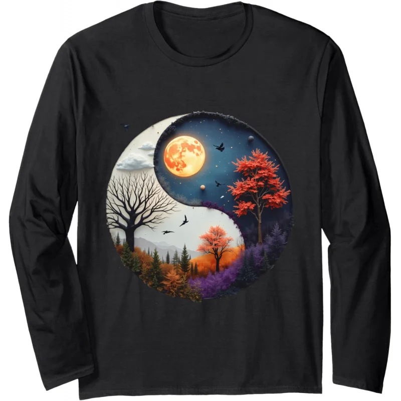 

Yin Yang balance and harmony symbolize Feng Shui tree life. Long sleeved pullover shirt