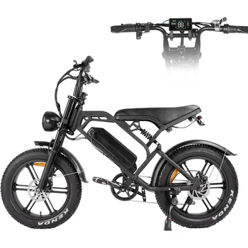 Image Electric Bike for Adults, 20 Inch Fat Tire EBike with 1000/1500W Brushless Motor, 48V 15.6/18.2Ah Removable Battery