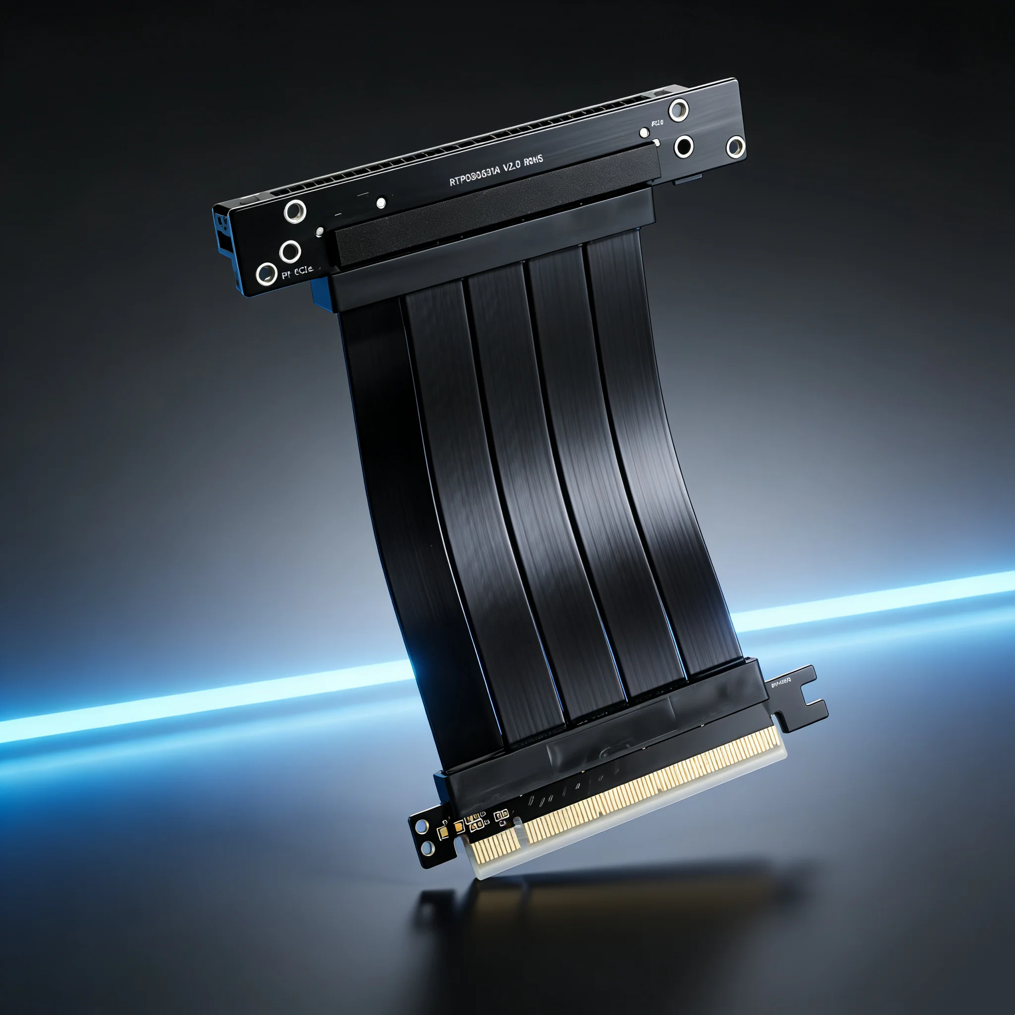 

PCI-E Express 3.0 X16 GPU Riser Cable High Speed Flexible Extender Card EMI Shielded Flexible 90-Degree Extension Cord