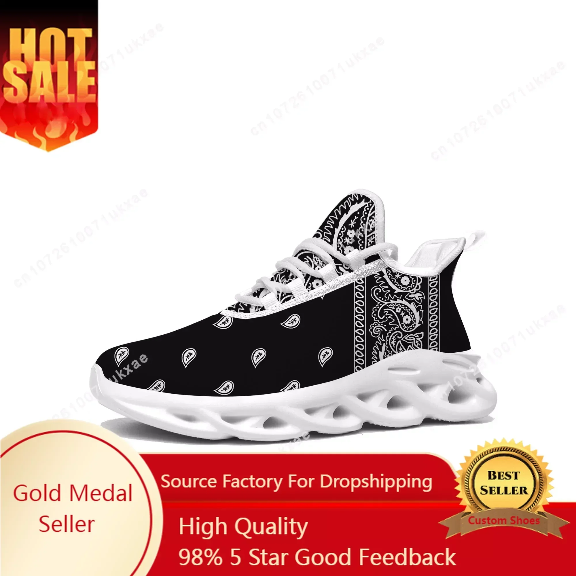 

Bandana Paisley Flats Sneakers Mens Womens Sports Running Shoes Black White Red Blue Sneaker Lace Up Mesh Footwear custom Shoe