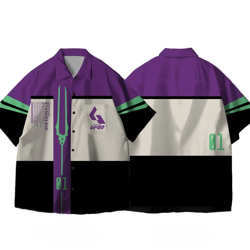 

Anime Cos Asuka Moving Short-sleeved Shirt Casual Loose Coat