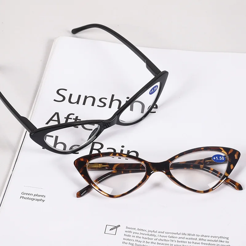 Vintage Fashion Cat Eye Reading Glasses Women Retro Small Frame Clear Lens Presbyopic Eyeglasses Pc Full Frame Glasses