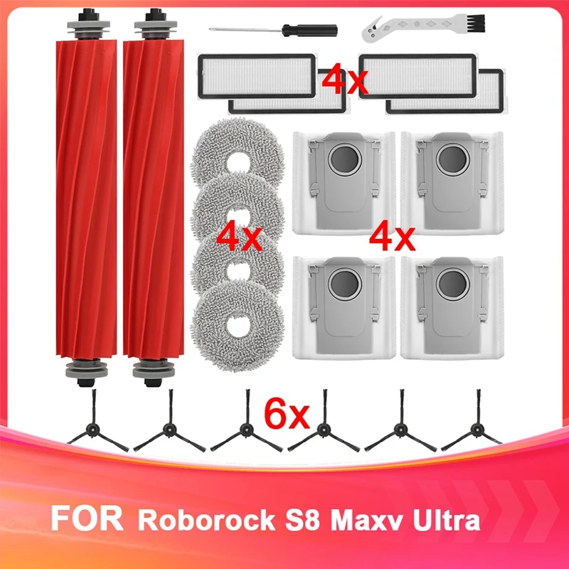 Acessórios quentes compatíveis com aspirador de pó roborock q revo rbot, escovas de rolo, filtros hepa, sacos de pó, escovas laterais