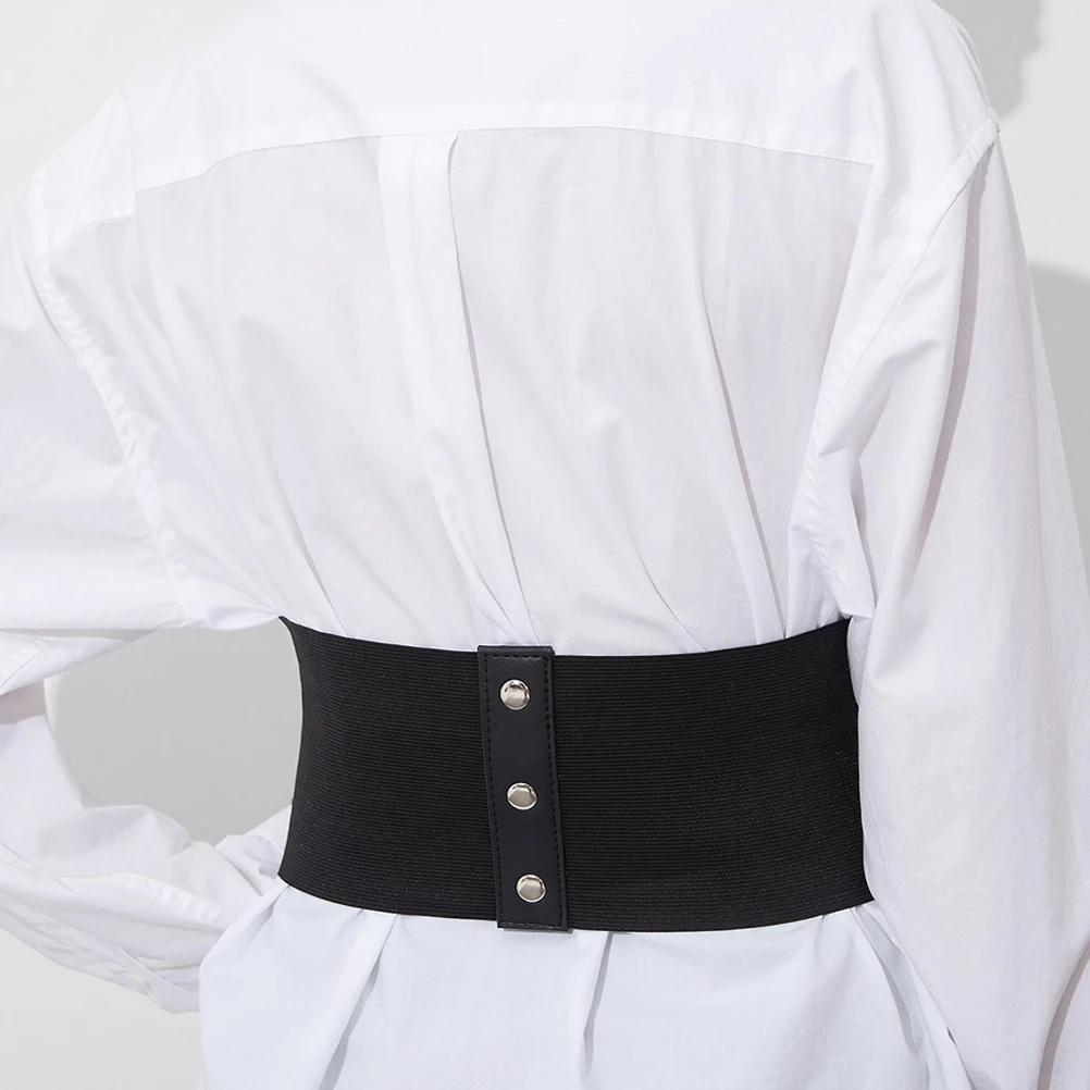 

Wide Waist Belt Black Corset Adjustable PU Waspie Belts Women Stylish Daily Banquet Party Durability Fashion Accessories