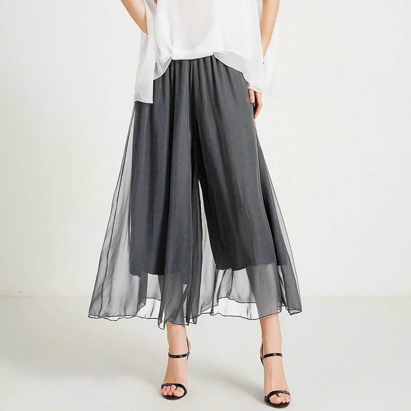 

Women's Wide Leg Pants, Loose Fashion, Casual Pants, Fairy Chiffon, Down Feeling, Big Pendulum, Wide-Legged Skirt, Summer, New