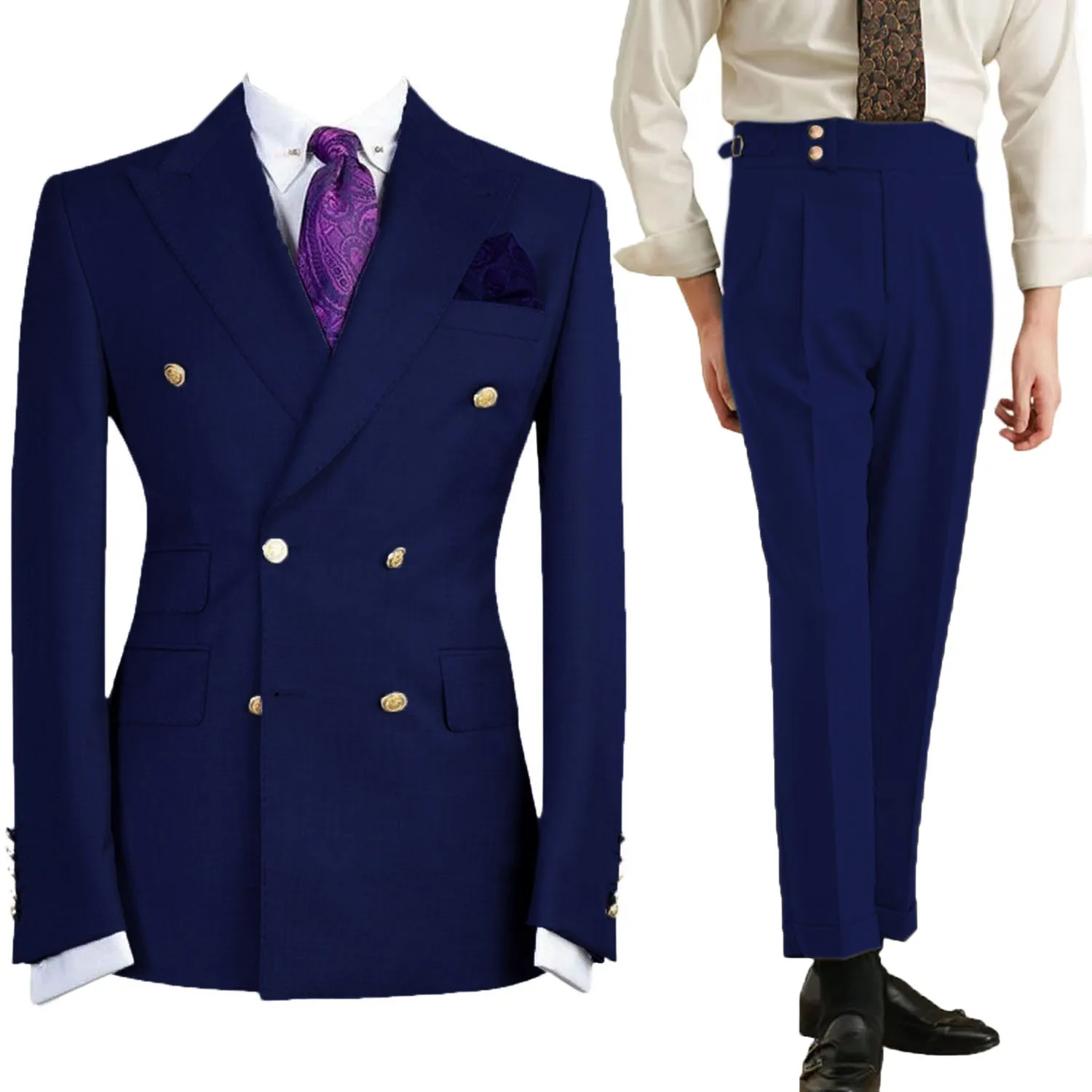 Terno masculino personalizado luz roxo blazer duplo breasted jantar jaqueta elegante fumar fino ajuste terno casaco para casamento/negócios