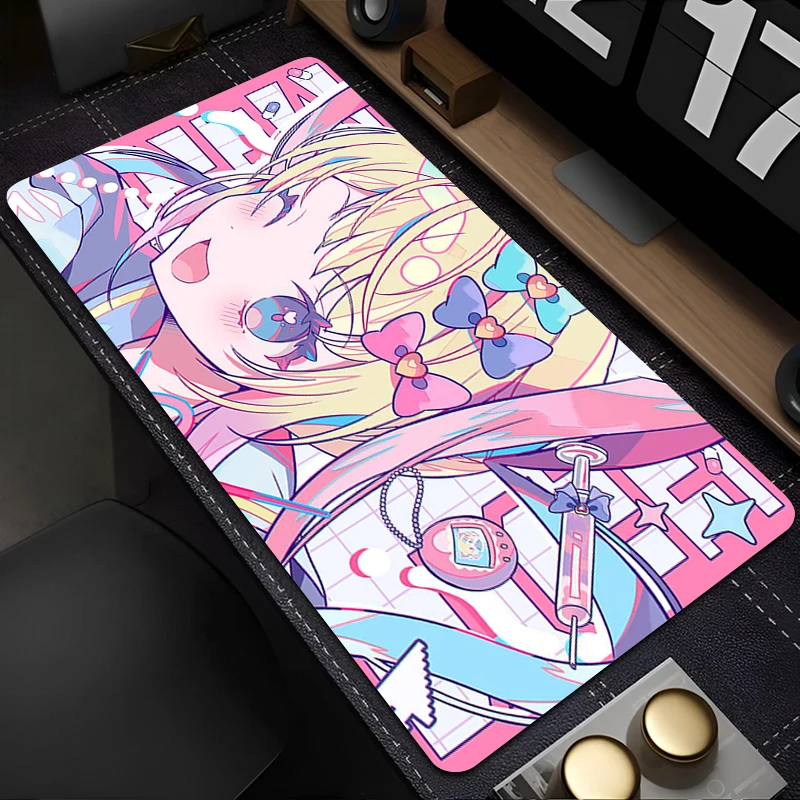 Needy Girl Overdose Anime Pink Mouse Pad Keyboard Gaming Accessories Carpet Large Mousepad Pc Gamer Cabinet Laptop XXL Desk Mat