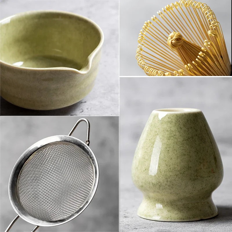 Japanese Matcha Blender Ceremony 4/5/6/7pcs Set Ceramic Chawan Bowl Bamboo Whisk and Tea Scoop Matcha Tools Kit for Tea Lovers - view 4