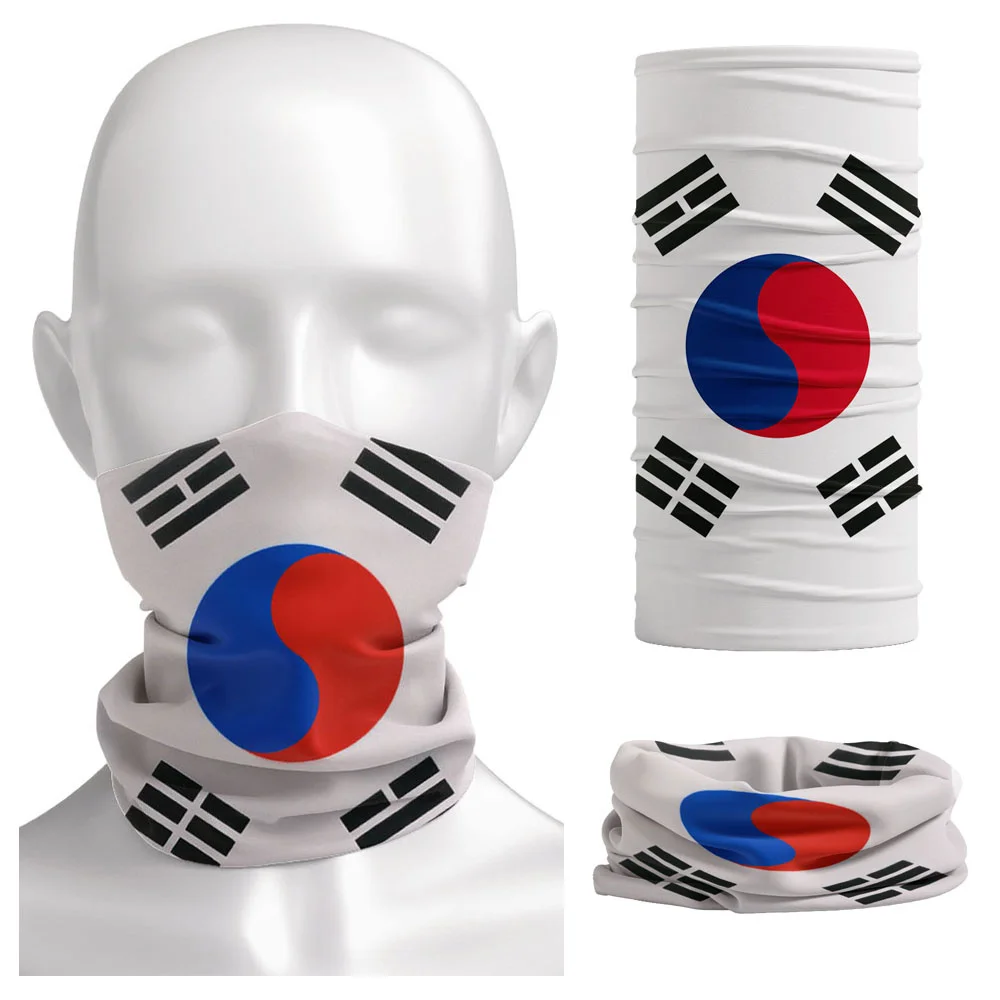 

Korea Flag Printed Bandana for Men Women Outdoor Sports Face Neck Gaiter Headwear Hiking Cycling Scarf Face Cover Balaclava