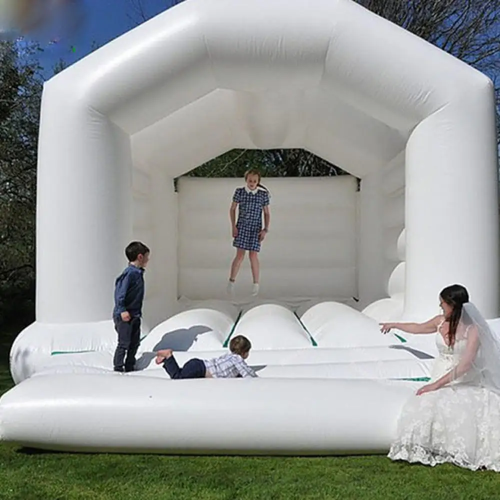 Commercial White Inflatables Bounce House Wedding Bouncer Trampoline Bouncy Castle Jumper Tent For Kids Adults Lawn Party