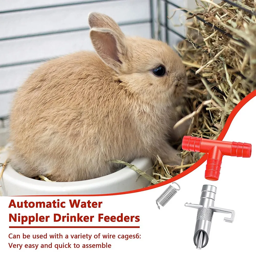 

New User~50 Pieces Nipple Feeder Bunny Water Drinker Automatic Watering System Waterer for Rodent Small Animals Poultry