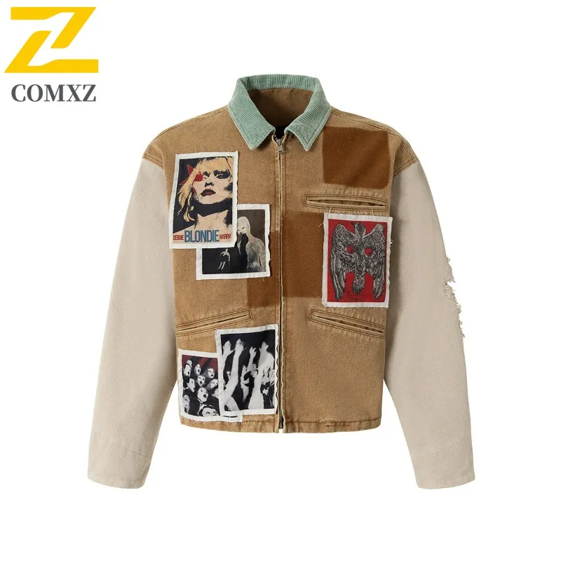 

COMXZ Men Cotton Windbreaker Jacket Comfort Hiking Trip Travel Classic Racing Jacket Street Leisure High-Quality Feature Coat