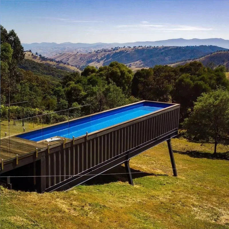 Portable Container Plunge Pool With Heating Filtration System For Small Backyard Garden Villa Outdoor Space