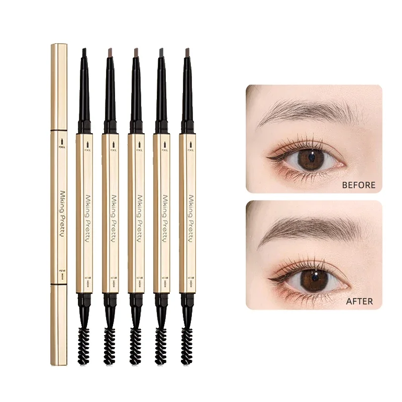 1/2/5pcs Doppia Testa Matita Per Sopracciglia di Lunga Durata Impermeabile 5 Colori Eye Brow Pen Tinta Mascara Migliora Cosmetici Bellezza Donne