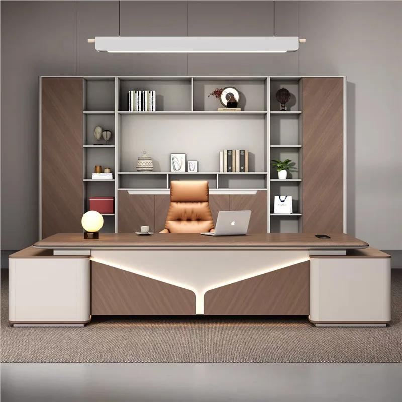 New Atmospheric Boss Desk Modern Senior President's Desk Chairperson's Office Class Desk and Chair Combination