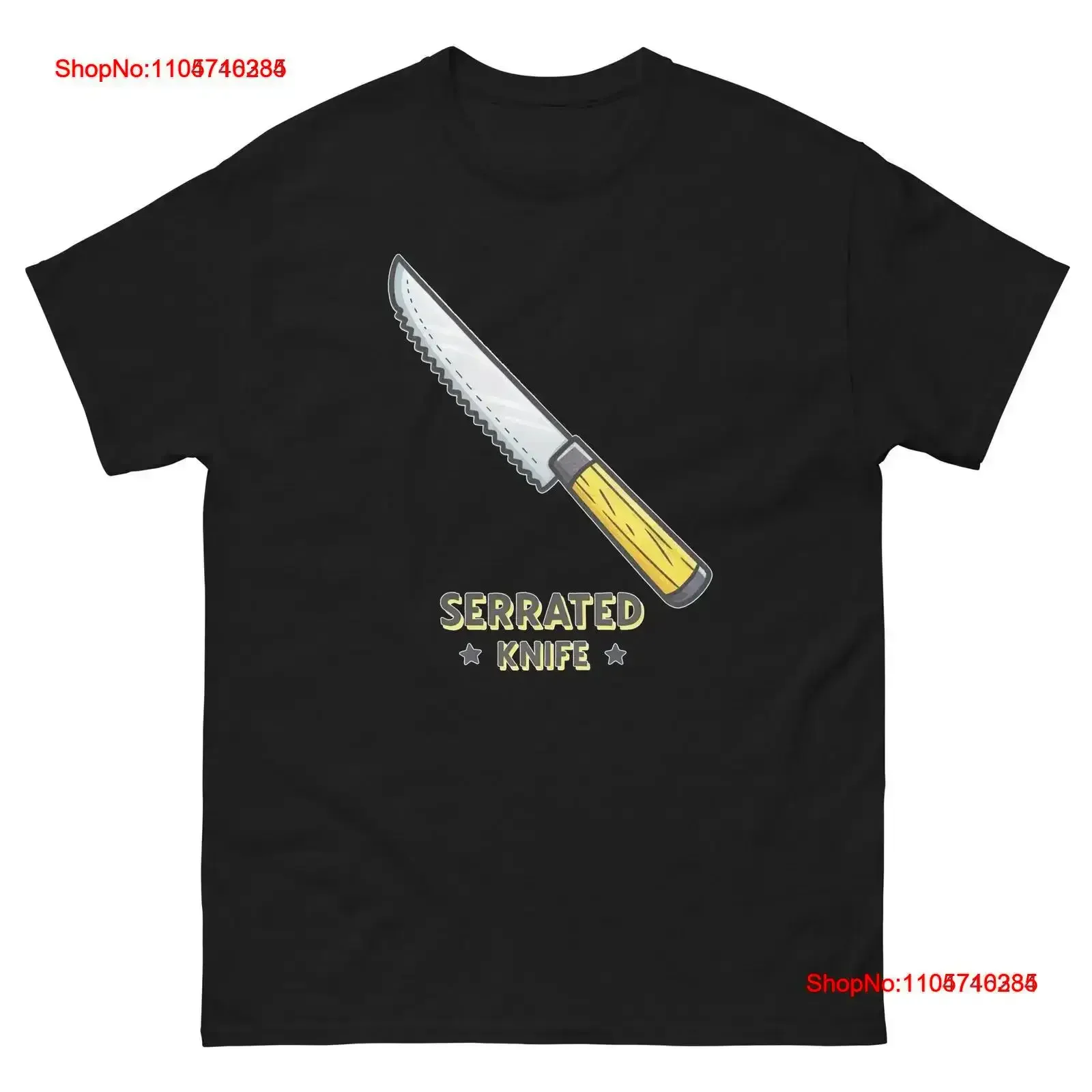 Serrated Knife Kitchen Home Cooking Culinary Utensil T Shirt vintage Washed Breathable Top For Everyday Wear Stylish Slightly