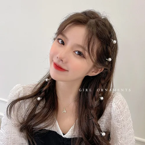 Imagen 2 del producto 30 Uds Mini 1cm pinzas para el cabello de imitación de perlas blancas para niñas sombreros pequeñas garras accesorios para el cabello niños mujeres regalos de joyería