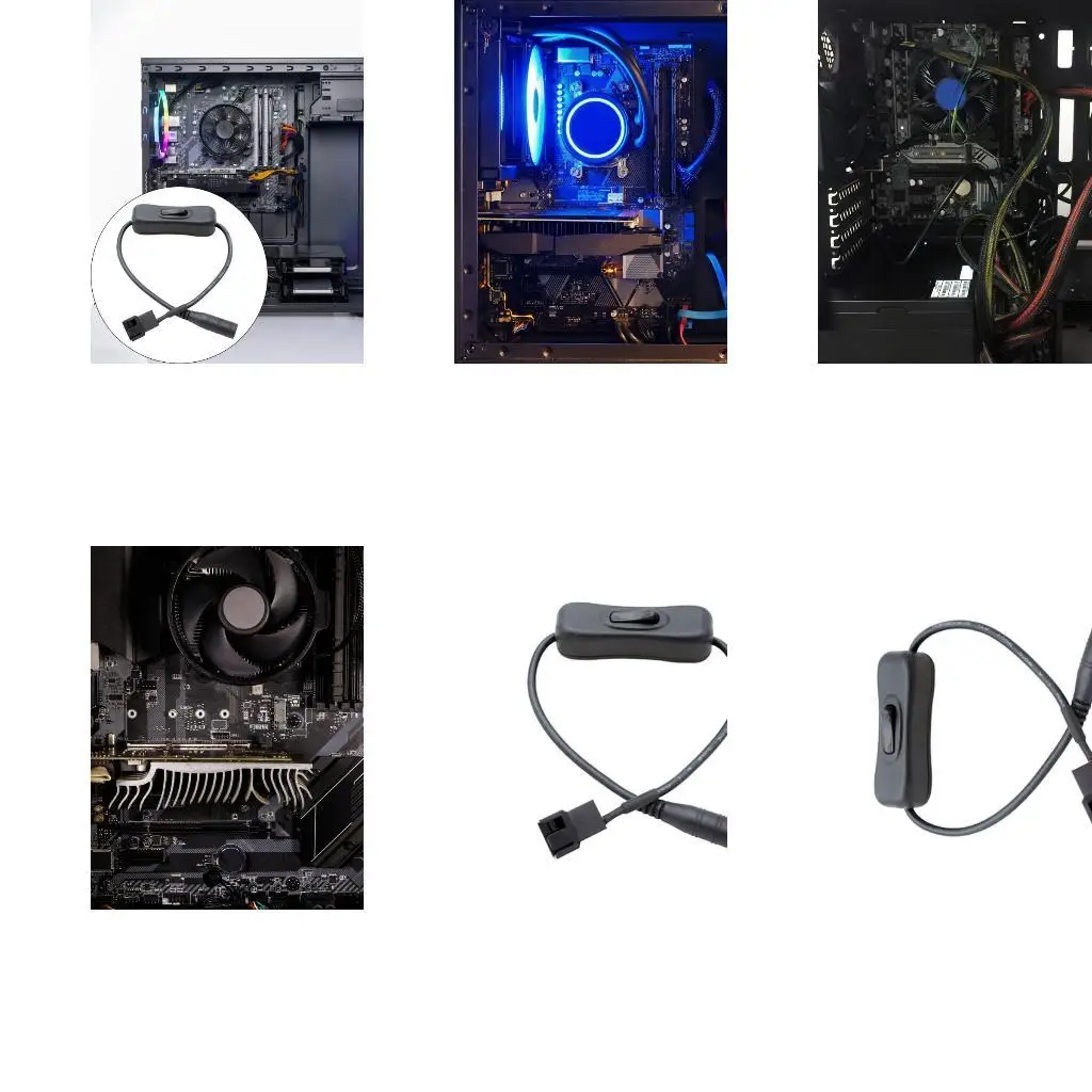 DC5521 auf 4-poliges PC-Lüfter-Verlängerungskabel mit Netzschalter und universeller Kompatibilität aus 310 mm PVC-Material