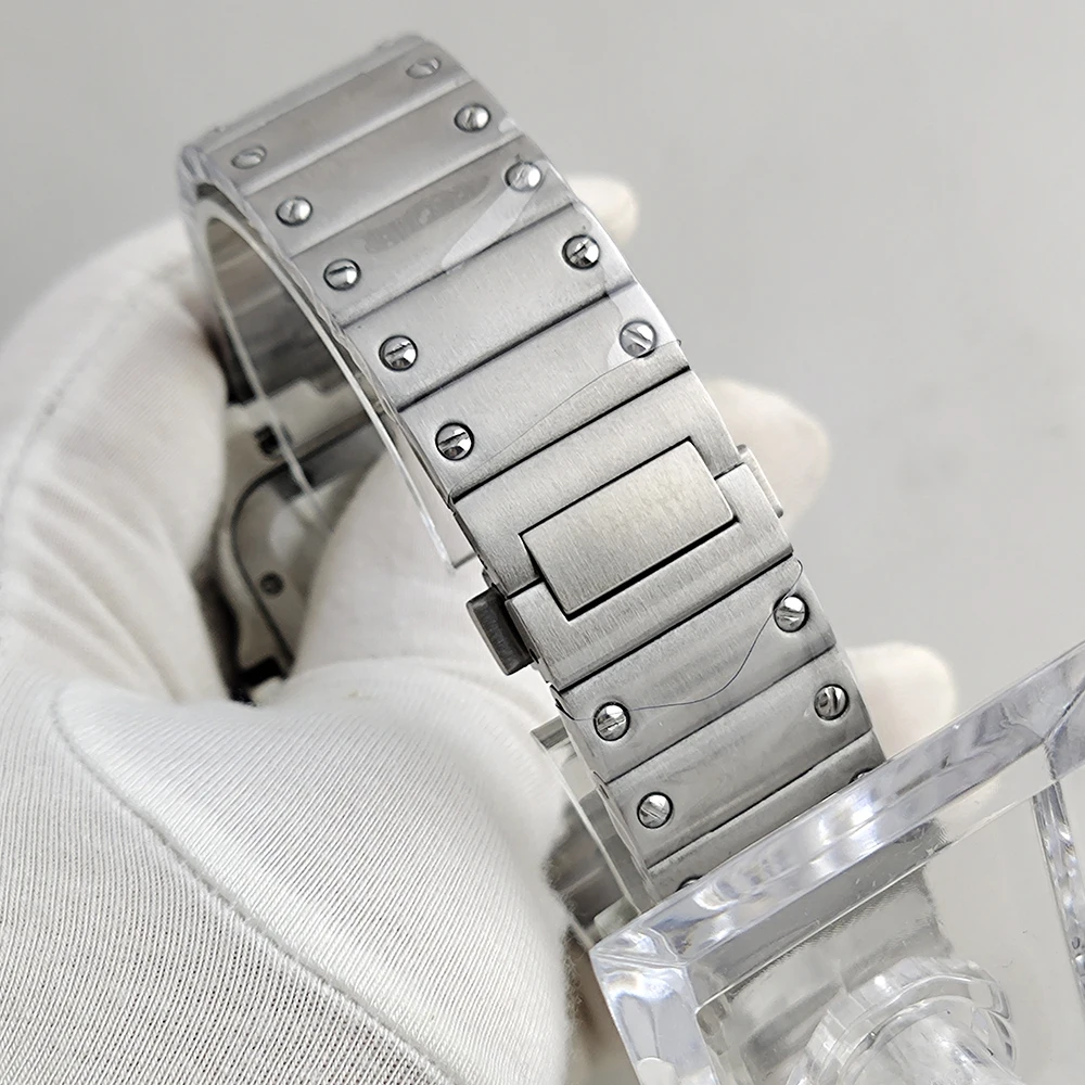 Orologi quadrati serie personalizzati senza logo, numeri romani, datteri, orologi da uomo, orologi meccanici automatici