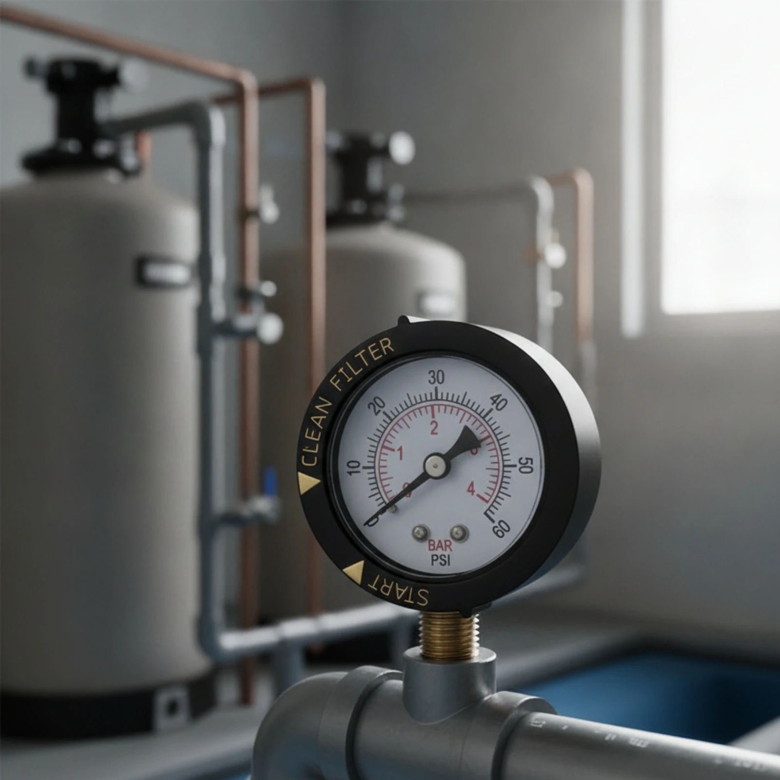 Radial Pressure Gauge Dual Scale Analog Pressure Gauge Compact Easy-to-Read for Maintenance Technicians, Pumps
