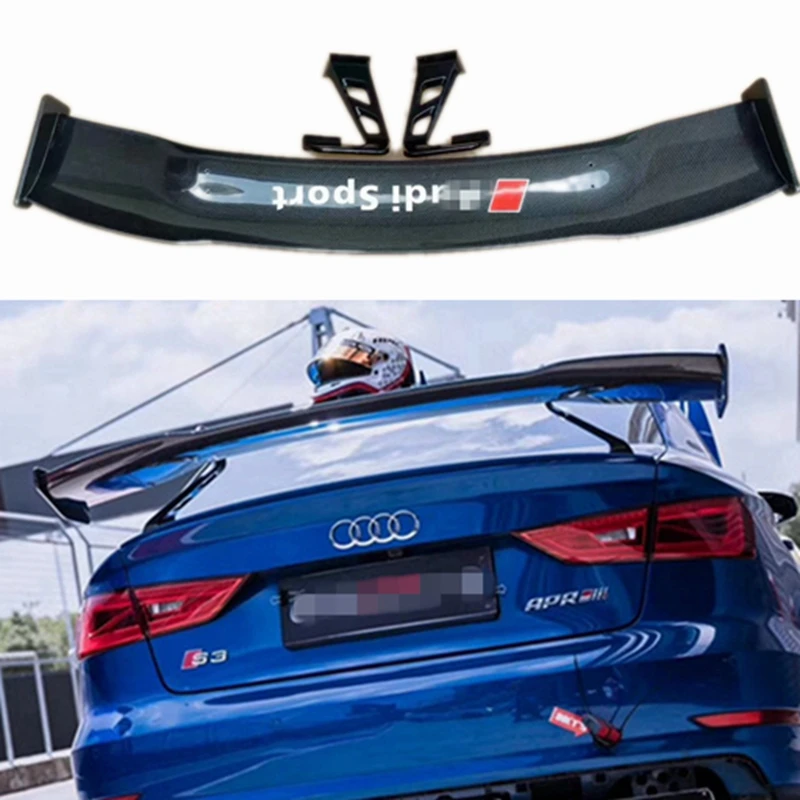 

For Audi A3 S3 A4 A5 A6 A7 TT R8 Sedan Carbon fiber Rear Spoiler Trunk wing 2013-2022 FRP Forged carbon