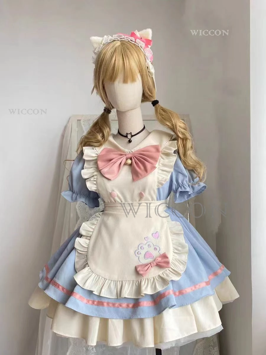 Cute Academy Sailor Lolita Long Sleeve Maid Dress Costumes Cosplay School Maid Dress for Waitress Maid Party Costumes