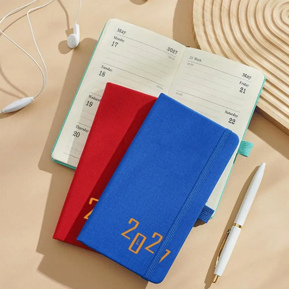 with Strap 2027 A6 Planner Notebook Daily Planning Journal Writing Daily Planner Hardcover Journal Notebook Office Stationery